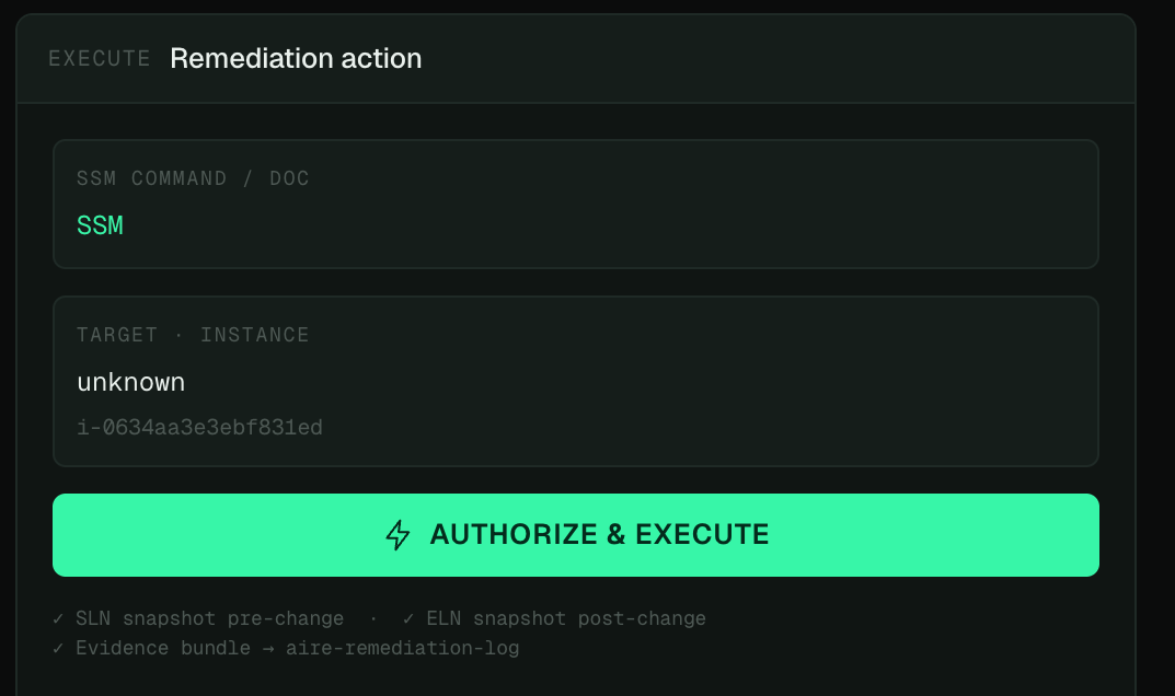 Execute and remediate on live infrastructure